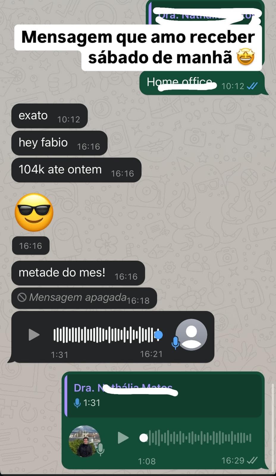 104k até ontem · metade do mês