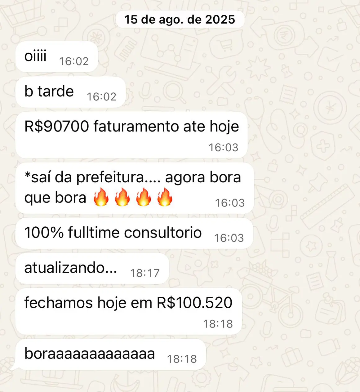 Resultado de cliente após consultoria VX